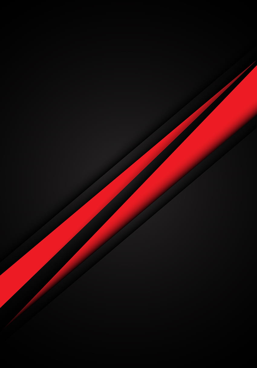 빨간색 검은색 배경 디자인 추상 기하학 울트라 전화 기하학적 최소..., 검은색과 빨간색 전화 HD 전화 배경 화면