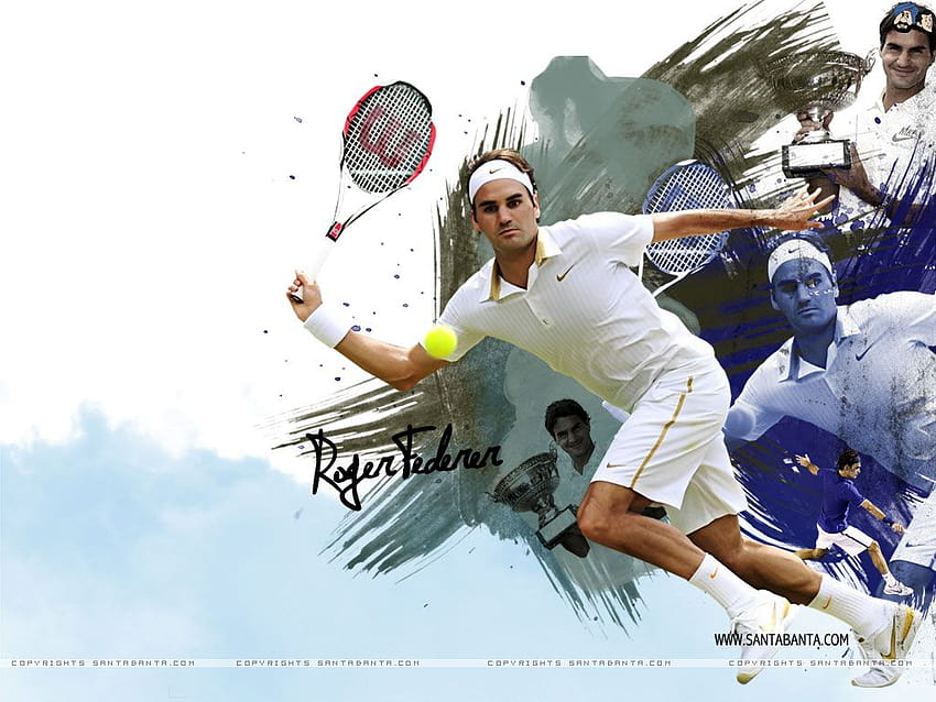 Роджър Федерер, тенис на трева HD тапет