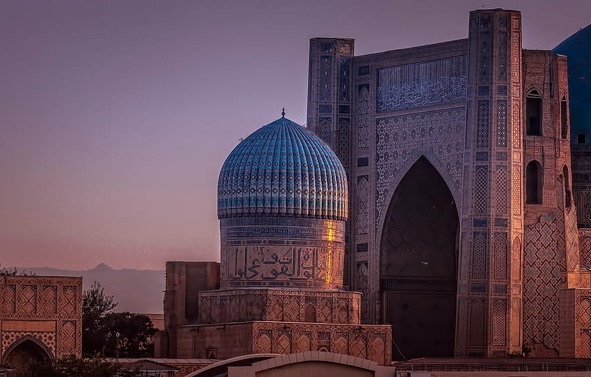 mosque, architecture, dome, Uzbekistan, Samarkand, Мечеть Биби HD wallpaper