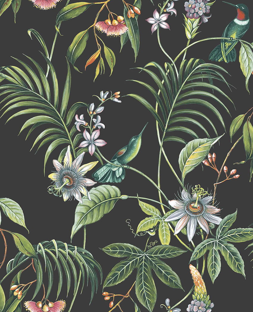 Daun Adilla Dark Botanical, botani wallpaper ponsel HD
