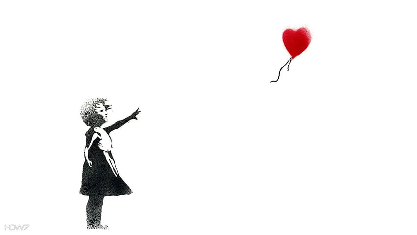 girl with a balloon banksy HD wallpaper