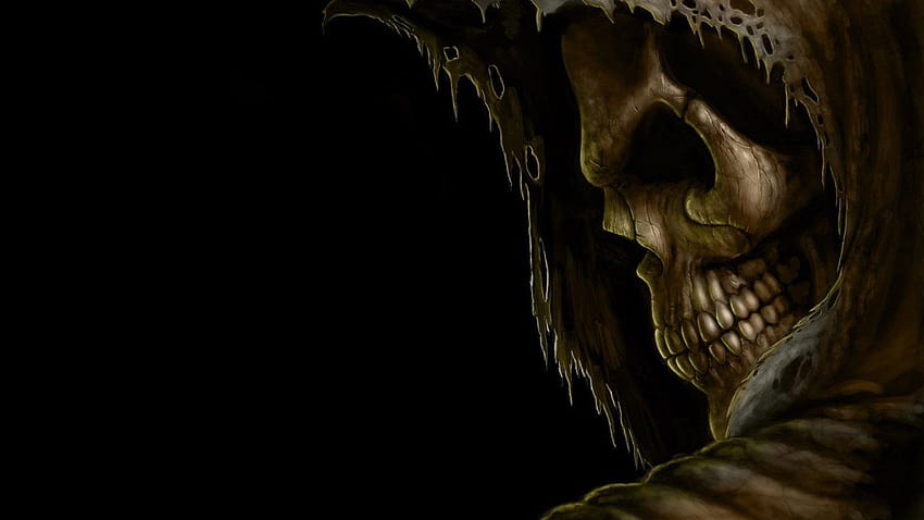 Black,mobile, Creepy, Halloween, Dark, Skull, Humor Backgrounds , Evil, Reaper,grim, Hood, Teeth, Scary, Spooky, Death, High Definiton, halloween comic HD wallpaper