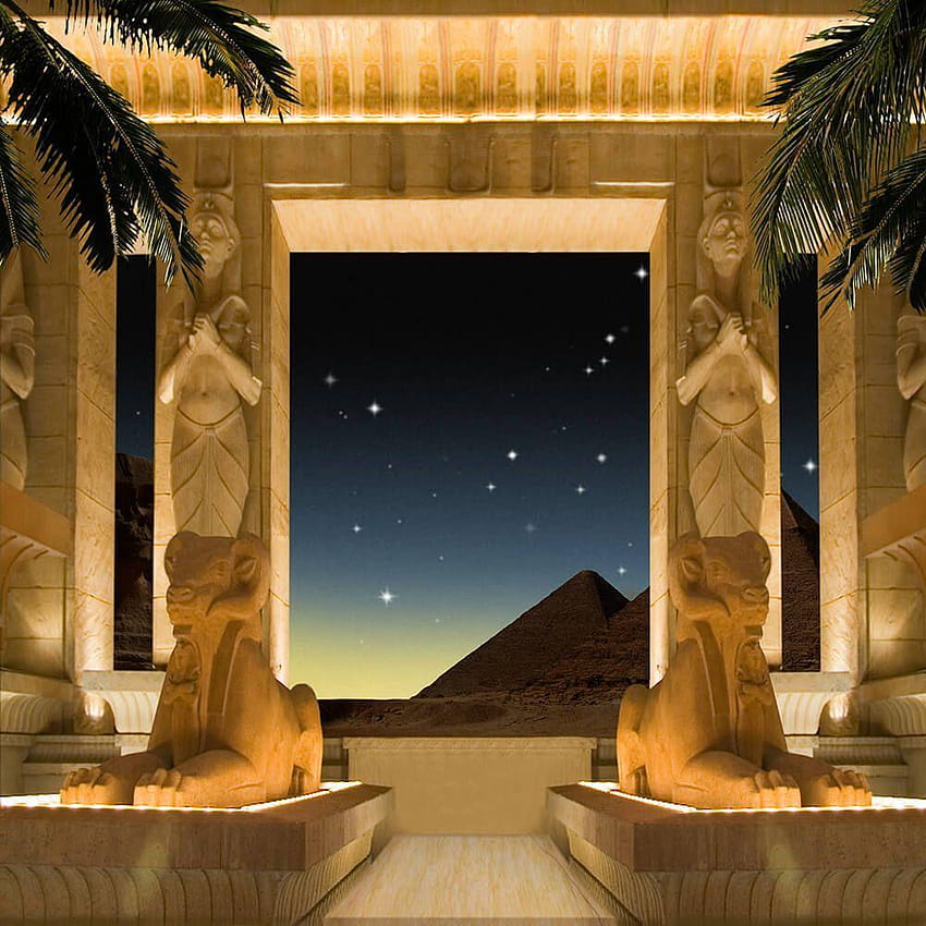 ファラオの宮殿、古代エジプトの背景 HD電話の壁紙