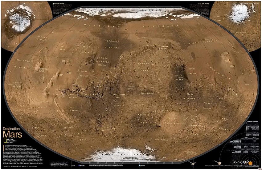 내셔널 지오그래픽 목적지 화성 지도 스크린샷, 화성, 화성 내셔널 지오그래픽 HD 월페이퍼