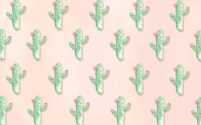 Cute Cactus Computer, aesthetic cactus HD wallpaper