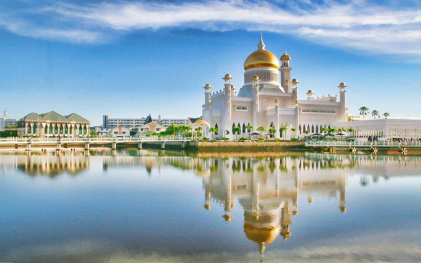 Sultan Omar Ali Saifuddin Mosque Bandar Seri Begawan Brunei Asia HD wallpaper