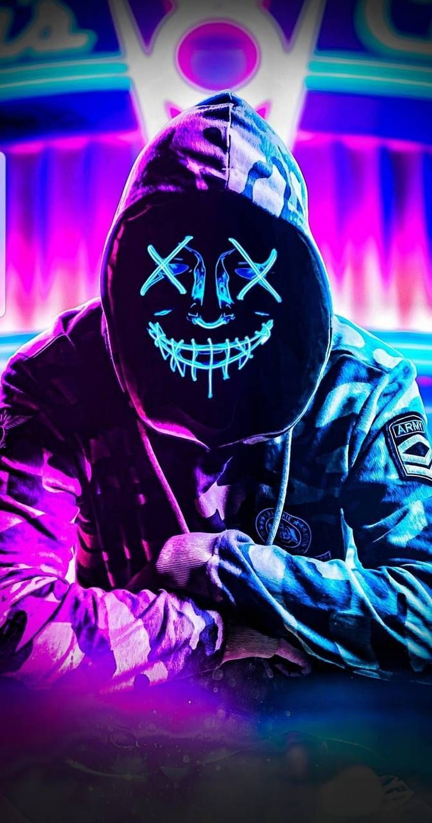 Maschera neon di RJ1805, neon hacker Sfondo del telefono HD