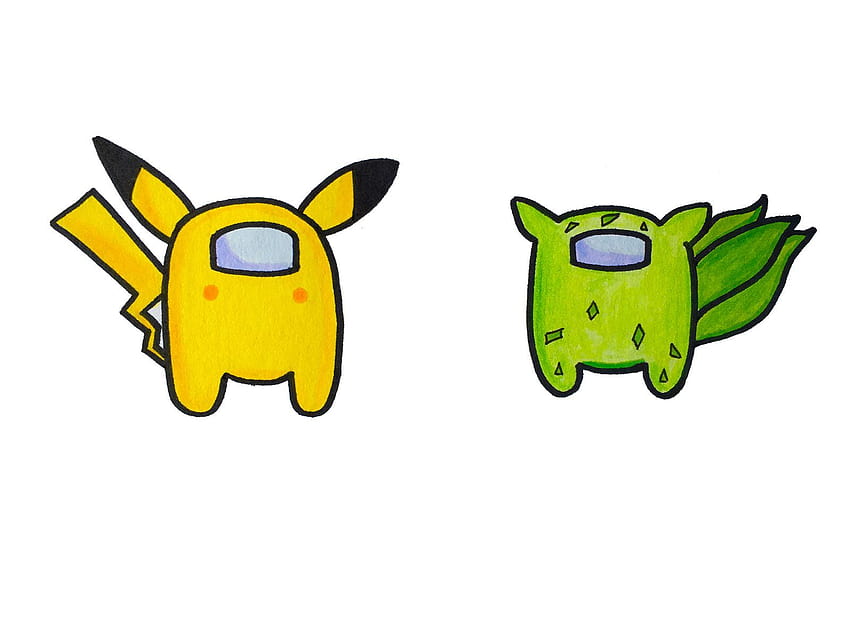 How To Draw Among Us Pikachu And Pokemon Step By Step, pokemon among us HD wallpaper