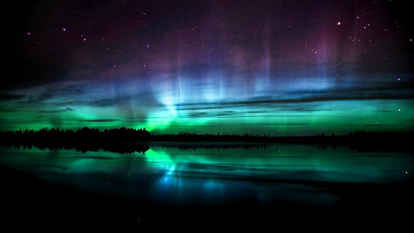 4 auroras boreales en movimiento, aurora boreal fondo de pantalla