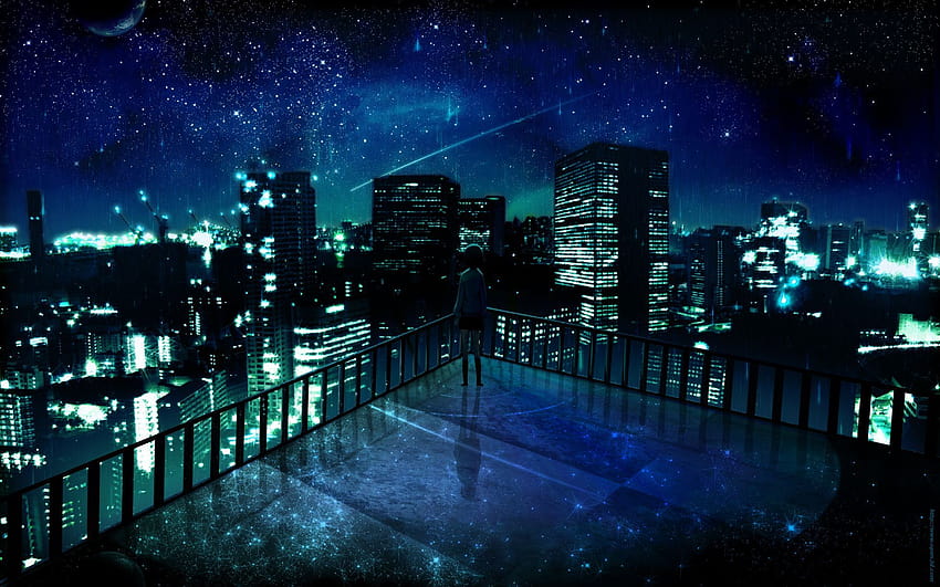 Paisaje nocturno de anime, ciudad de medianoche de anime fondo de pantalla  | Pxfuel