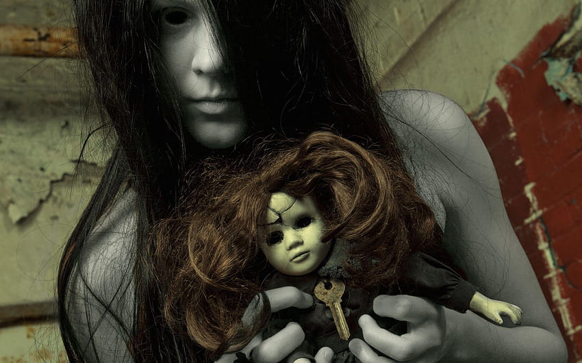 Gadis mati hantu dengan boneka menyeramkan, boneka Wallpaper HD