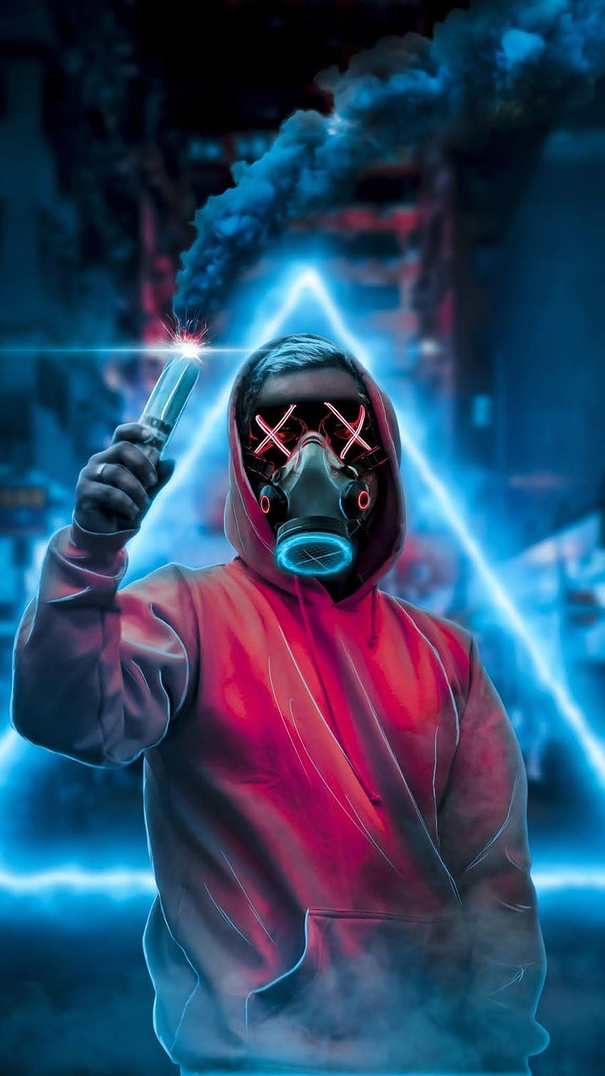 Mask Guy,smoke,mobile HD phone wallpaper