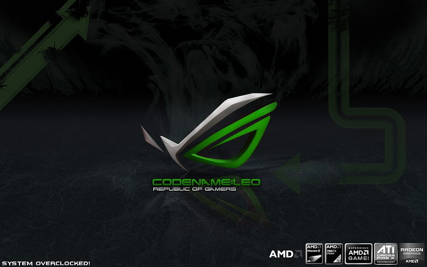 green computers asus rog republic of gamers 1920x1200 Technology Asus Art in 2020 HD wallpaper
