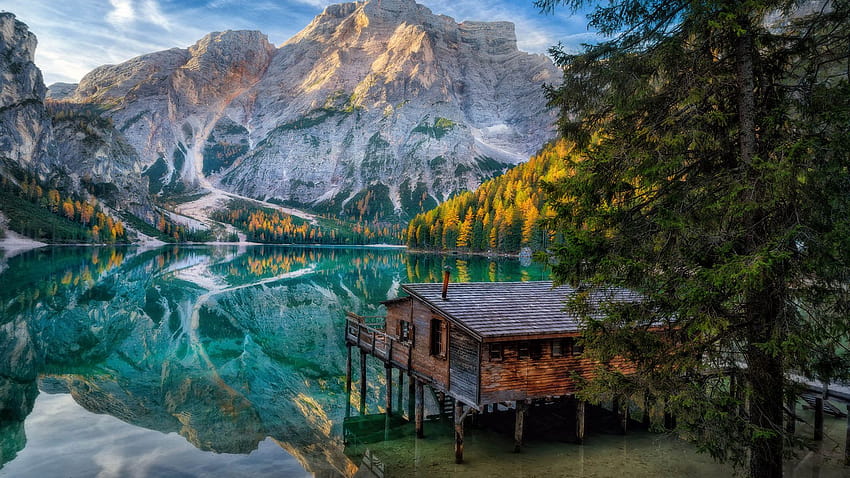 Pragser Wildsee Lake Em Lago Di Braies Dolomites Itália Nature, lago di braies itália papel de parede HD