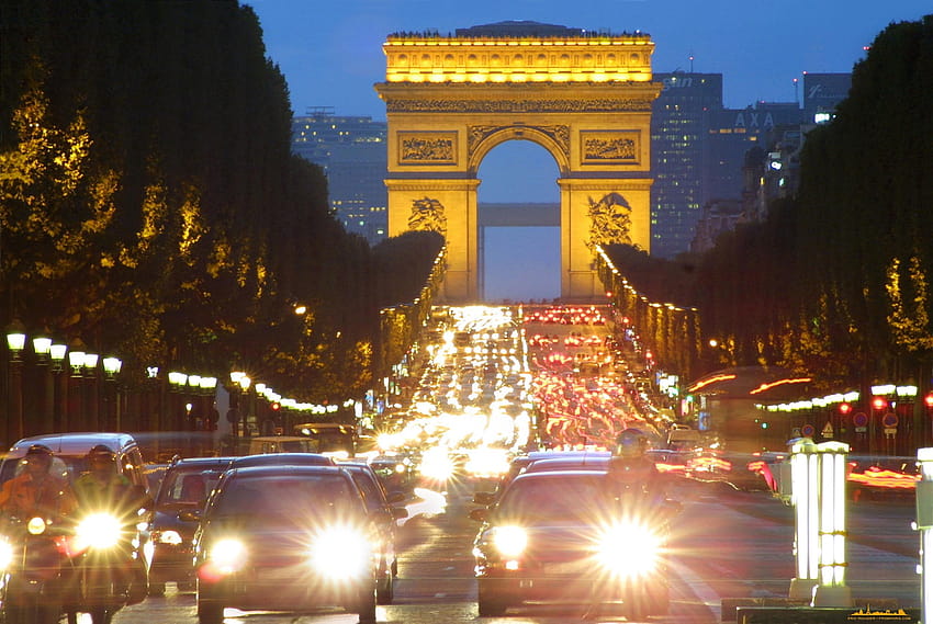 Arc de triomphe champs elysÃ©es paris architecture cars HD wallpaper