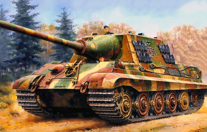 figure, art, SAU, Hunting tiger, Sd.Car.186, German self, jagdtiger the tank HD wallpaper