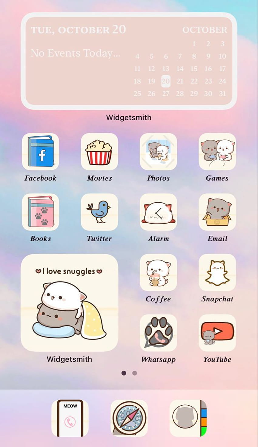 CUTE AESTHETIC MOCHI Cats Peach and Goma App Icons HD phone wallpaper