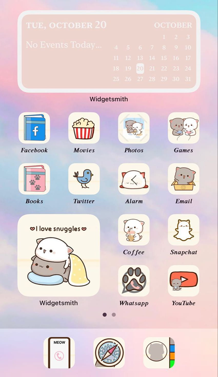 Mochi Peach Cat Cute Gomi App Icons Aesthetic iPhone 