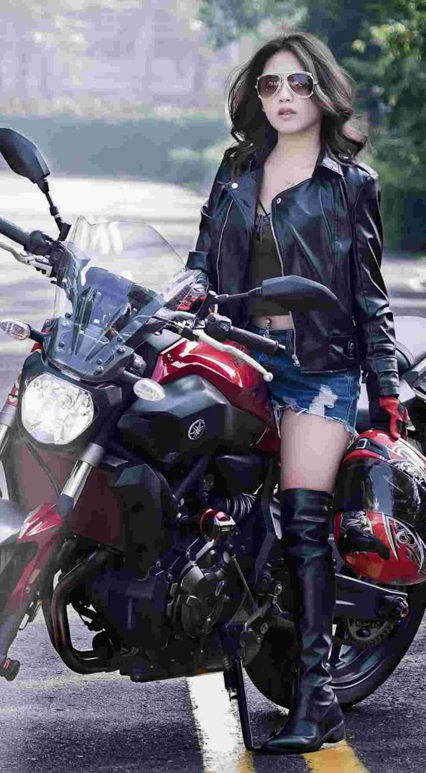 Biker Girl posted by Sarah Peltier, female biker HD phone wallpaper