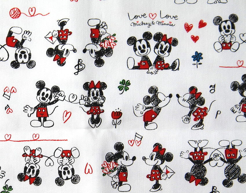 Classic Mickey Mouse And Minnie Mouse Fabric By Beautifulwork On, retro mickey mouse HD wallpaper