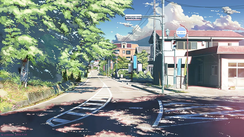 Cenário da cidade Anime, bairro de anime papel de parede HD