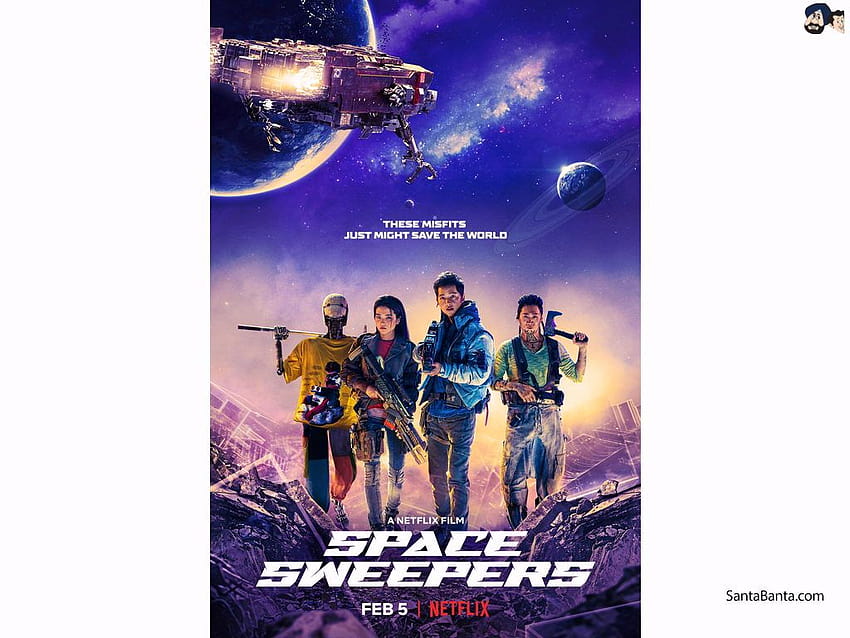 Южнокорейски филм за космическа опера, `Space Sweepers` от Jo Sung, netflix 2021 HD тапет