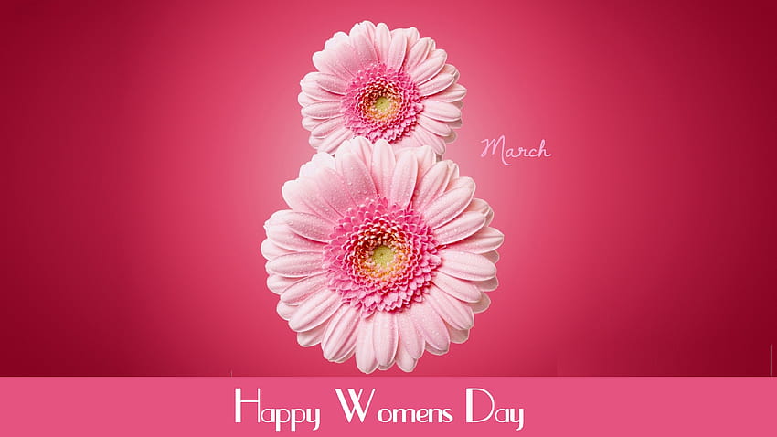 Hari Perempuan Internasional, 8 Maret, bunga, merah muda, wanita berbaris Wallpaper HD