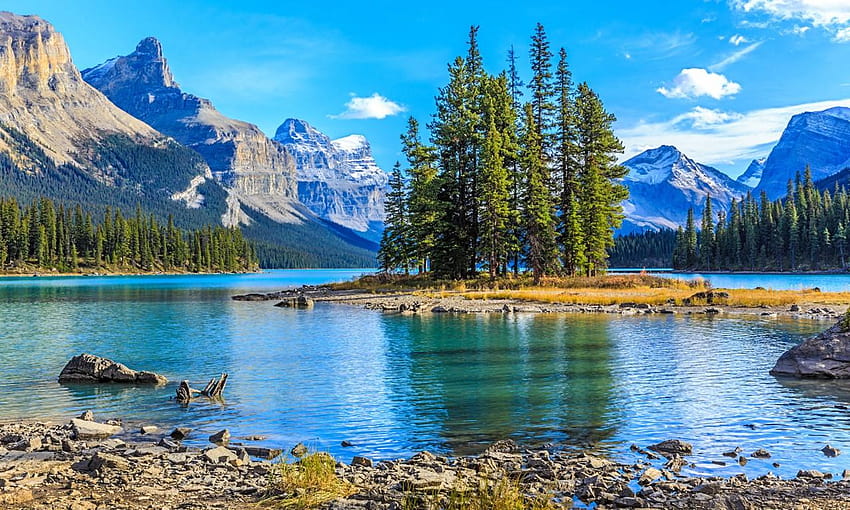 Maligne-Lake-Jasper-Nationalpark HD-Hintergrundbild