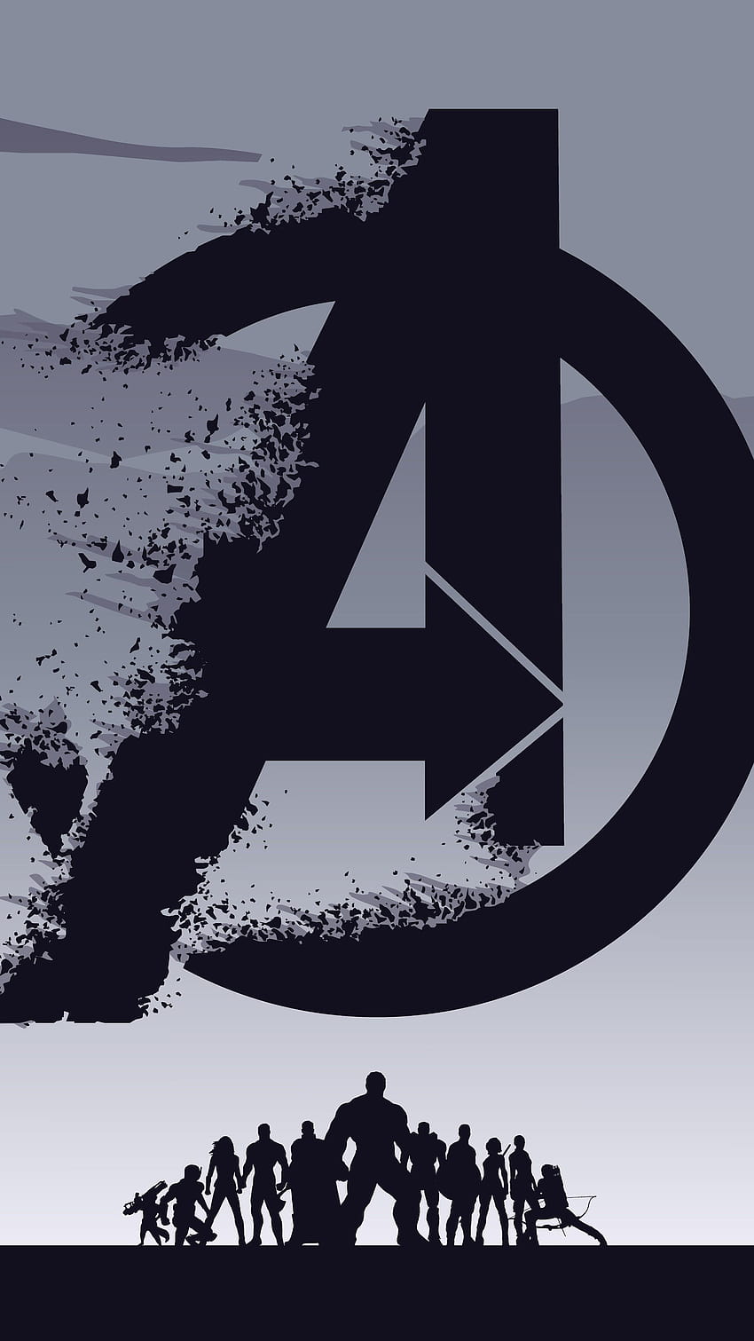 Vengadores: Endgame Logo Minimalista, vengadores logo móvil fondo de pantalla del teléfono