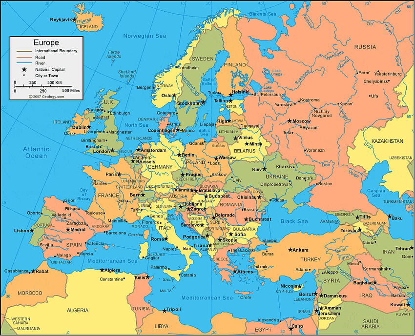 Peta Eropa dan Satelit, peta dunia Wallpaper HD