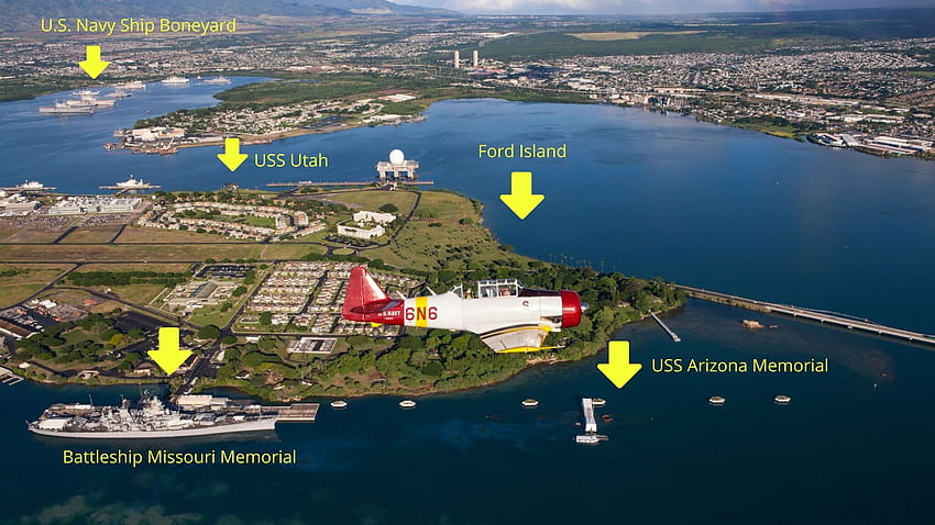 Erhalten Sie heute eine Luftaufnahme von Pearl Harbor. Pearl Harbor Warbirds HD-Hintergrundbild