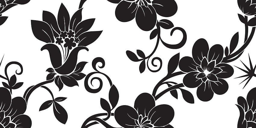 Modèle sans couture Chrysanthèmes, motif floral japonais avec campanule et feuilles sur fond blanc pour, textile, pabric et emballage 5057190 Art vectoriel chez Vecteezy, fleur japonaise noire Fond d'écran HD