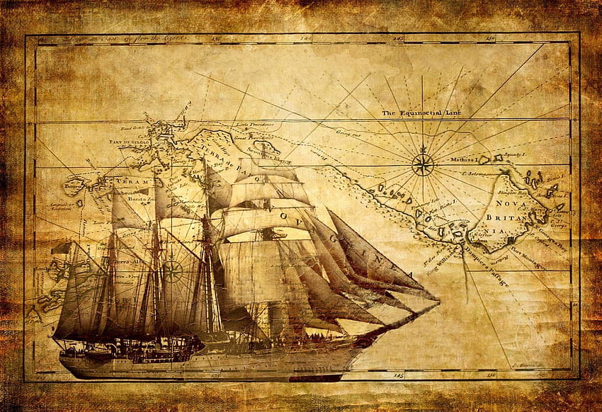 Antika Dünya Haritası En İyi Vintage Gemi Çözünürlüğü, eski harita HD duvar kağıdı