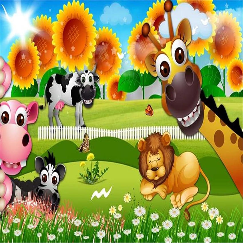 아름 다운 만화 동물 3d 어린이 방 배경 홈 장식 벽화 벽 종이 Wallcovering에서 Yunlin188, $30.16 HD 전화 배경 화면