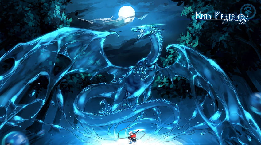 54 Cool Dragon, niebieski ognisty smok Tapeta HD