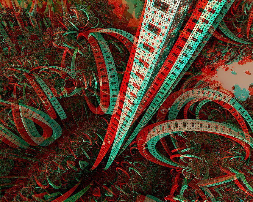 Elevator to the center of Nibiru Anaglyph 3D by Osipenkov HD wallpaper