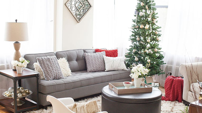 15 Christmas Living Room Ideas That Will Get You in the Holiday Spirit, cozy rustic christmas HD wallpaper