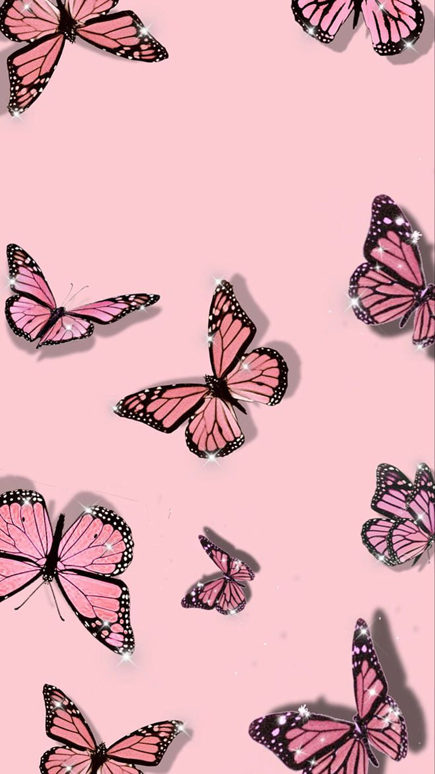 Естетика на розовата пеперуда HD тапет за телефон