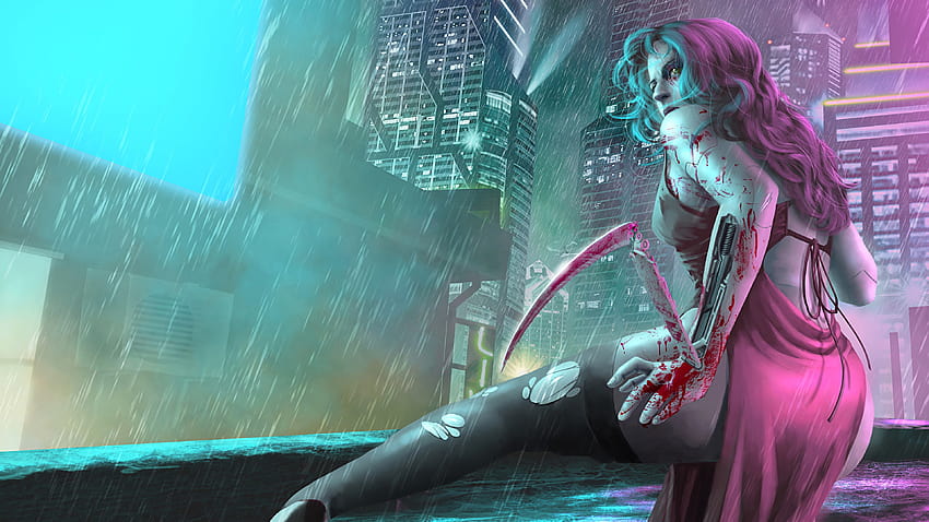 Cyber​​punk 2077 Girl サイボーグ 高画質の壁紙