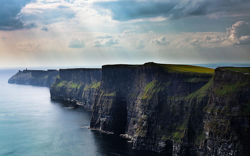 Landscape cliff sea clouds sunlight nature and backgrounds HD wallpaper ...