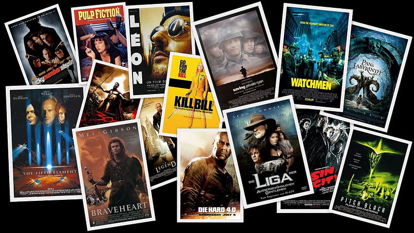 Movies digital art collage movie posters fan art HD wallpaper