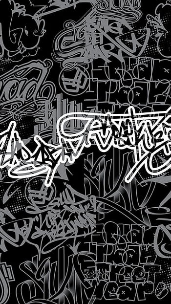 black and white graffiti alphabet