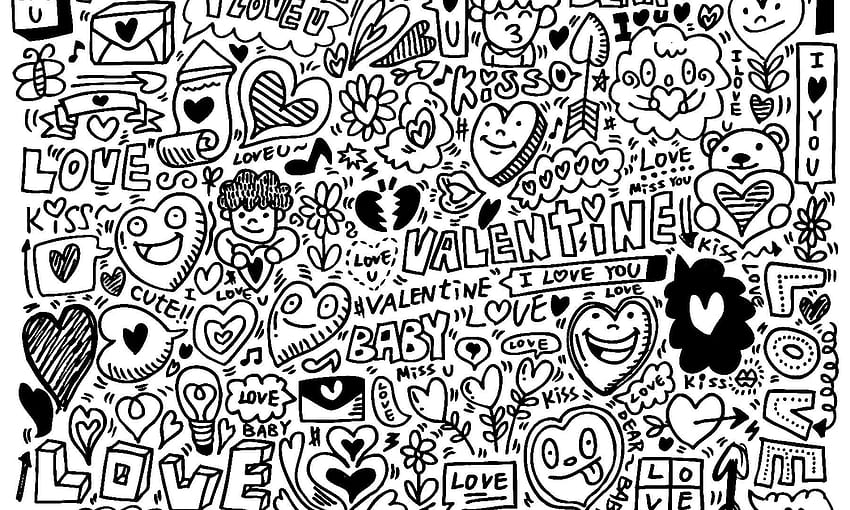 Doodle Art Coloring Page With HD wallpaper