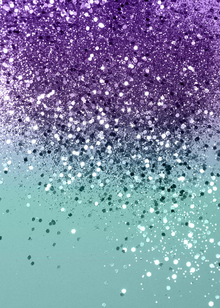 Purple Teal Glitter 1' Poster von Anita's & Bella's Art, blaugrün und lila HD-Handy-Hintergrundbild