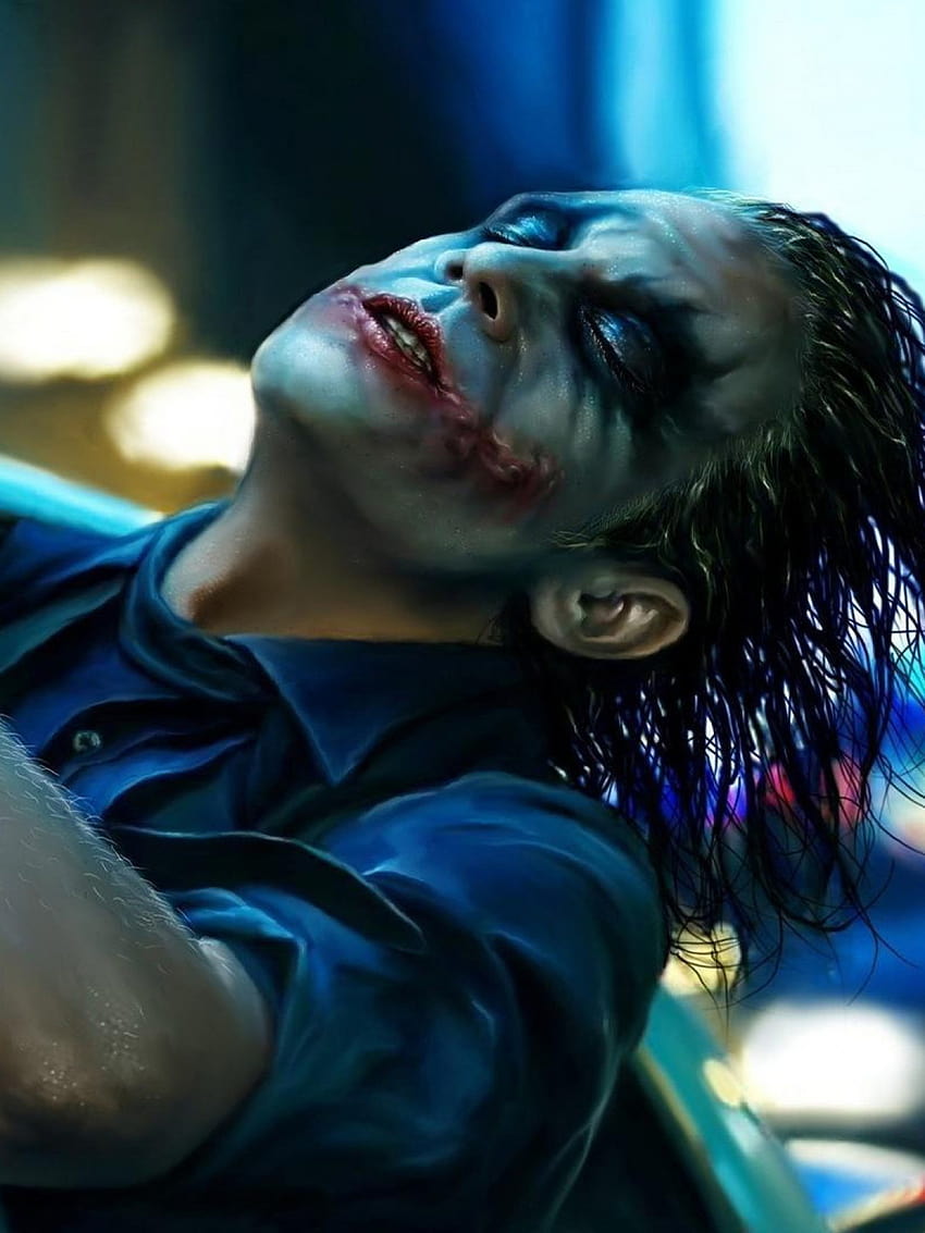Joker-Telefon, blau, Mensch, Mund, Auge, Kiefer, Grafik, Fleisch, Lächeln, fiktive Figur, das Joker-Handy HD-Handy-Hintergrundbild