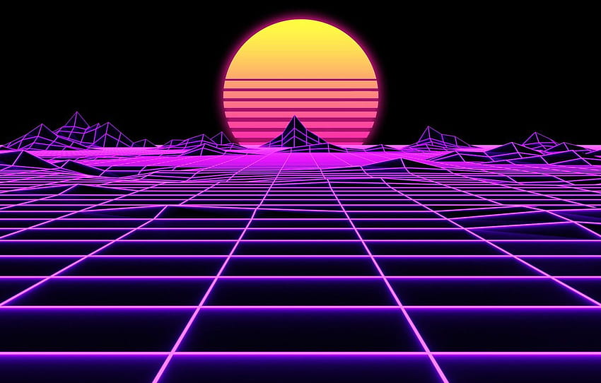 The sun, Music, Star, Style, Background, 80s, Style, Neon, Illustration, 80's, Synth, Retrowave, Synthwave, New Retro Wave, Futuresynth, Sintav , section рендеринг, sun retro papel de parede HD