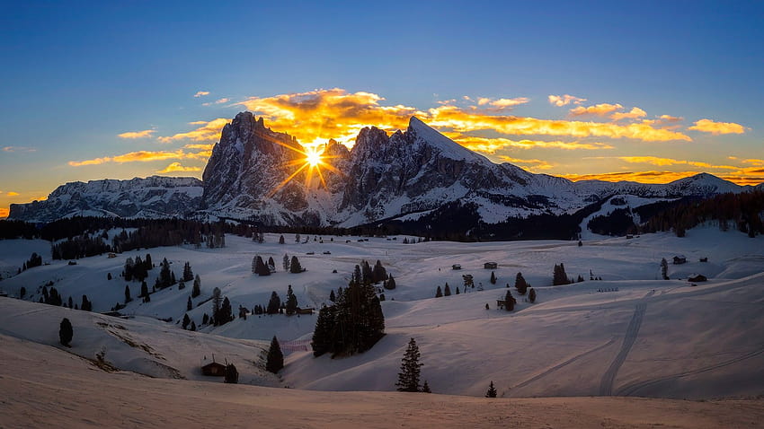Winter Paradise, dolomites south tyrol HD wallpaper