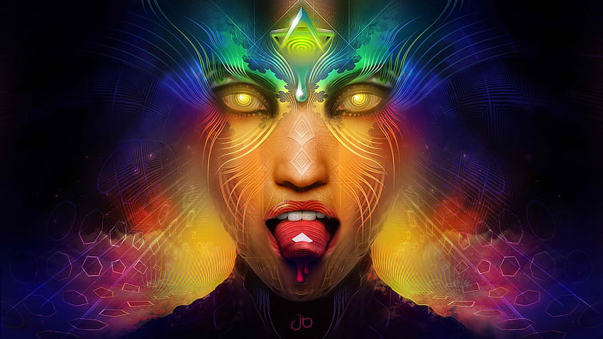 Trippy, psychedelic art HD wallpaper