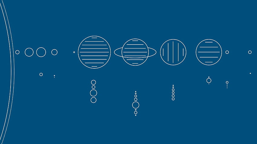 Blue background, simple, minimalism, abstract, Solar System • For You For & Mobile, solar system minimalist HD wallpaper