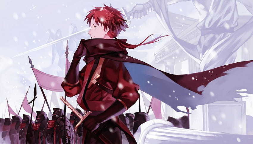 All male armor cape joseph lee male original pixiv fantasia, red hair anime  boy HD wallpaper | Pxfuel